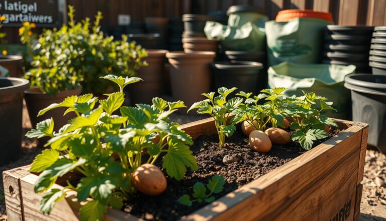 planting potatoes in container