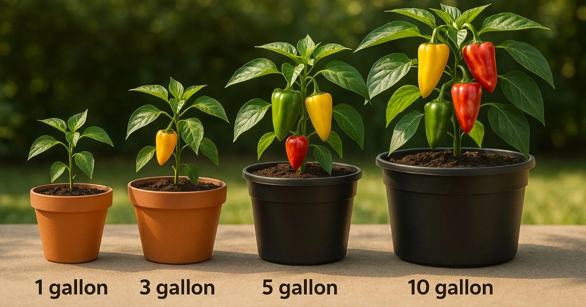 pot size for pepper plants