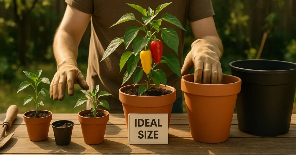 pot size for pepper plants