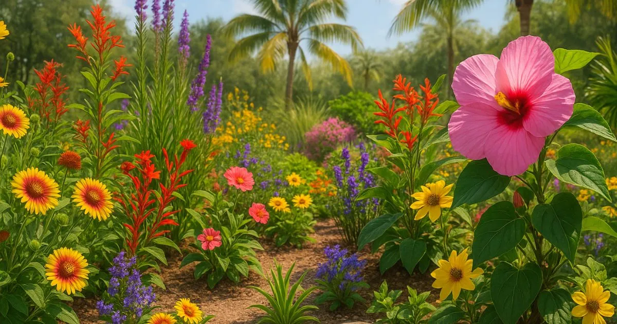 best flowers to plant in Florida thriving in a sunny tropical garden