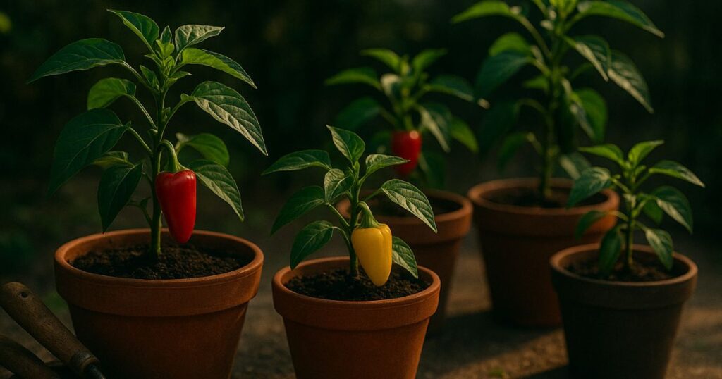 growing peppers in pots