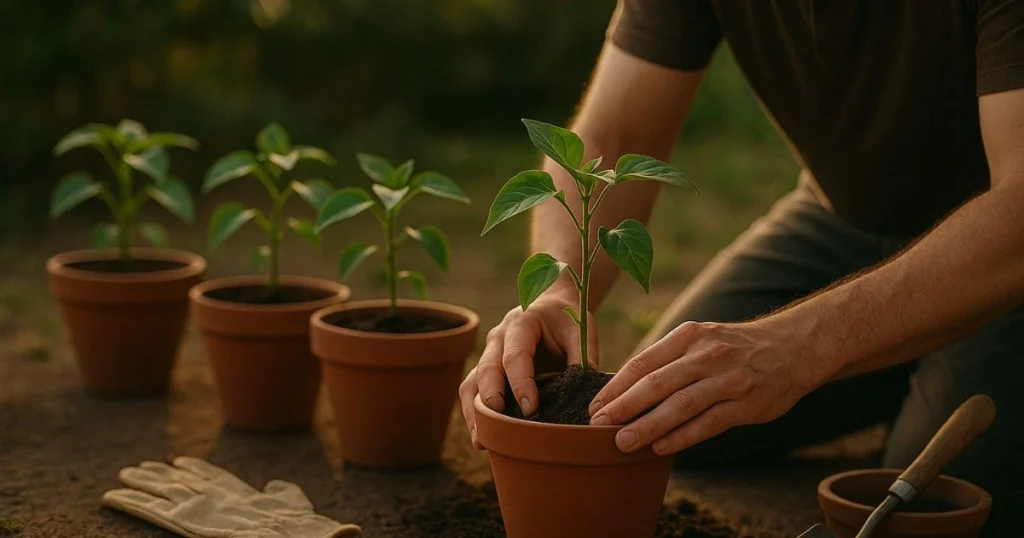 planting peppers in pots