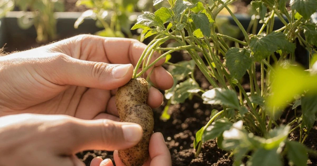 planting potatoes in pots